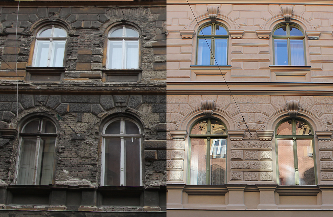 világörökség, épület, műemlék, homlokzat, KVARC, studio, épitész, Kodály körönd, Budapest, felújitás, rekonstrukció