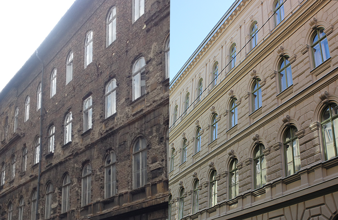 heritage, building, monument, facade, KVARC, studio, architecture, Kodály körönd, Budapest, renovation, reconstruction